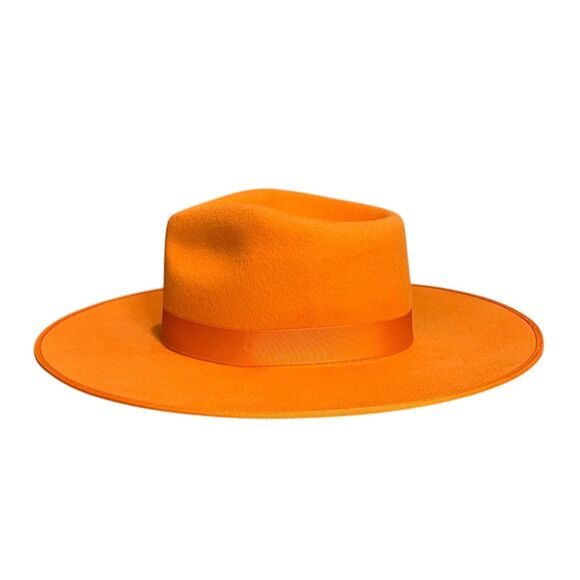 Lack of Color Unisex Wide Brim Wool Fedora Hat Orange S Cowgirl Fall Chic Trendy - Picture 6 of 10